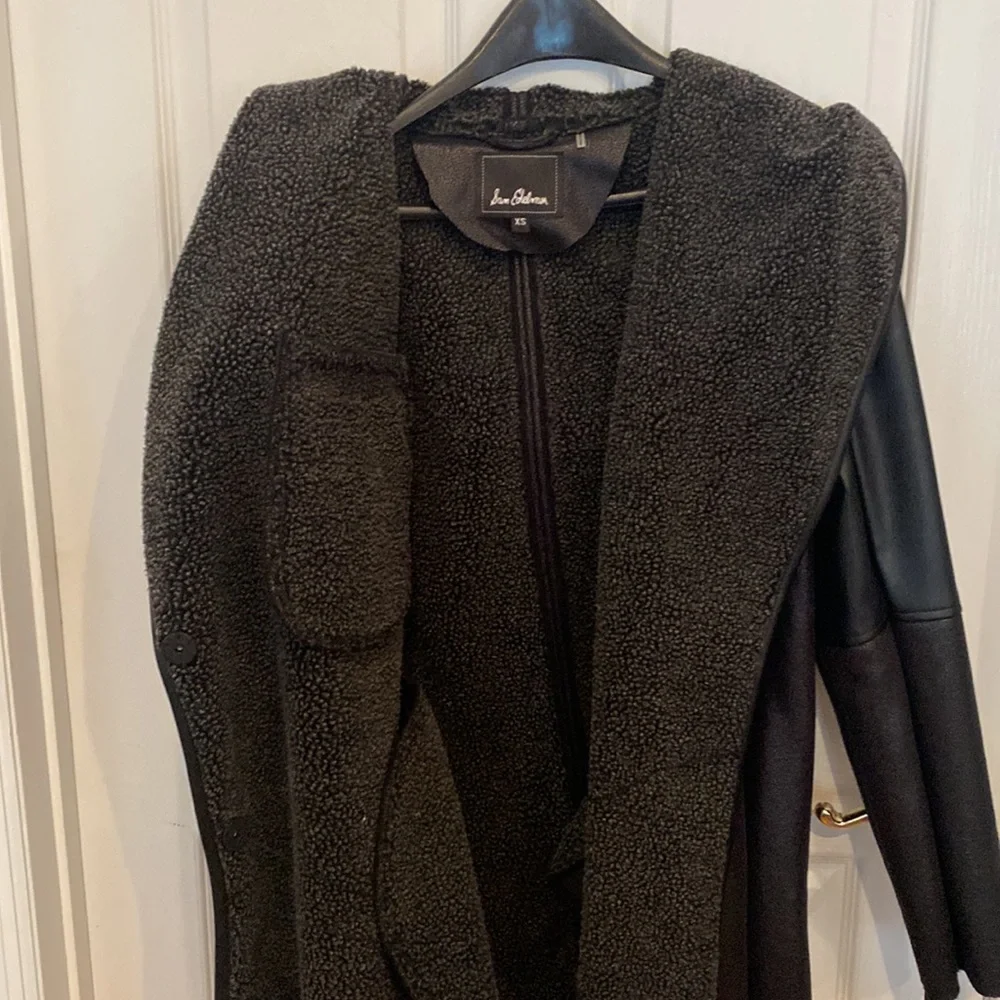 New Sam Edelman Faux Leather XS Coat with Hood - Picture 2 of 6